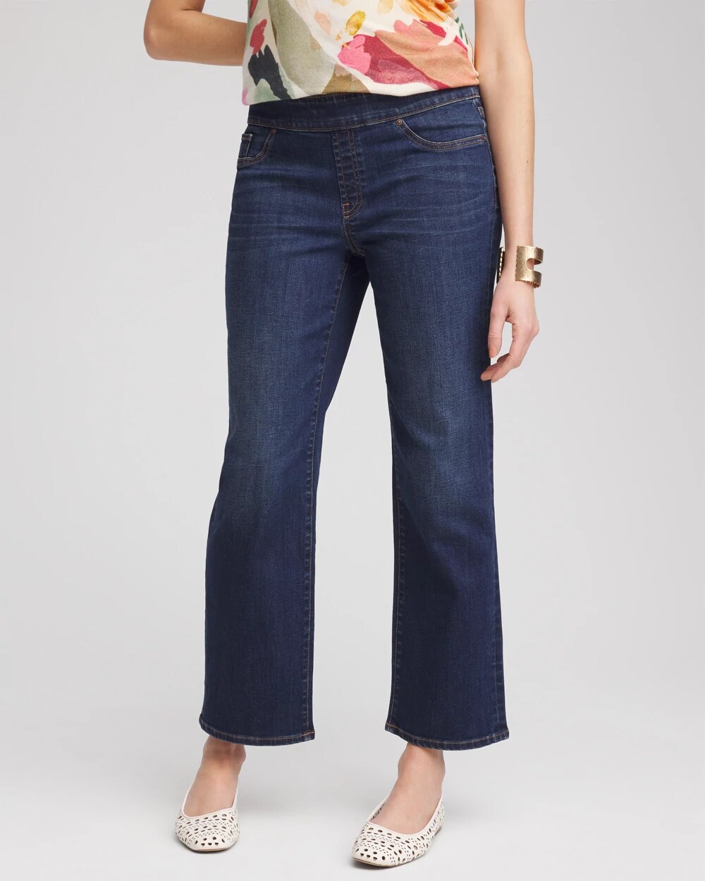 Pull-On Straight Cropped Jeans | Chico's Pull-On Straight Cropped Jeans | Chico's